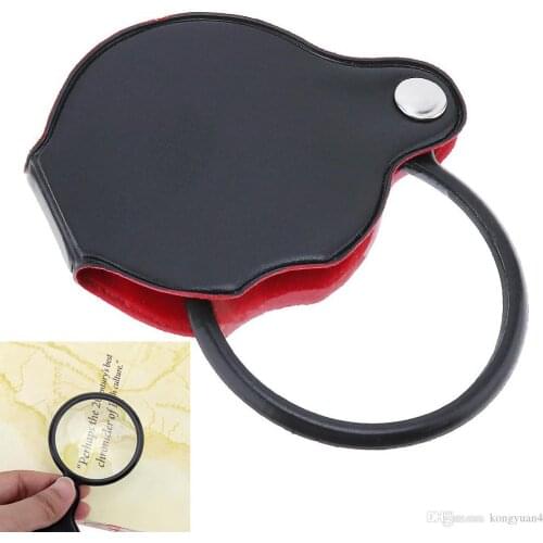 Portable Mini 50mm 8X Pocket Folding Jewelry Magnifier Reading Magnifying Eye Loupe Glass Lens Foldable Jewelry Loop Jewelry Lou