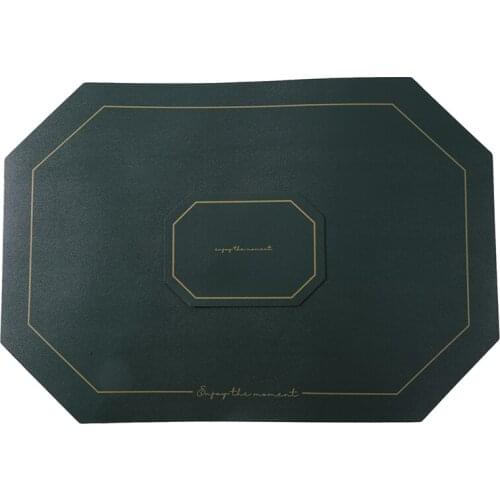 Tableware Pad Placemat Table Mat PU Leather Heat Insulation Simple New Non-Slip Placemats Disc Coaster Placemat For Dining Table