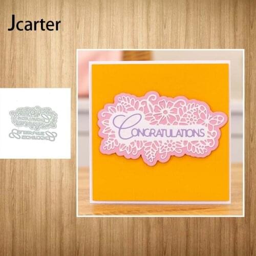 Congratulations Leaves Flower Metal Cutting Dies Craft Stencil Scrapbooking Handmade Tools Make Album Punch Blade Decor Template