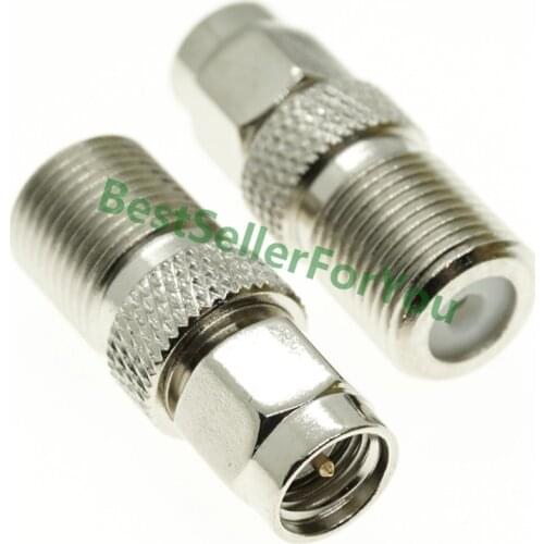 SMA Connector Male Plug To F-Type Female Jack RF Antenna Coax Adapter Converter Connector Nickel