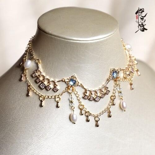 Handmade Anklet Vintage Ethnic Style Can Be Used as Necklace and Bracelet Multi-Purpose Han Chinese Clothing Accessories