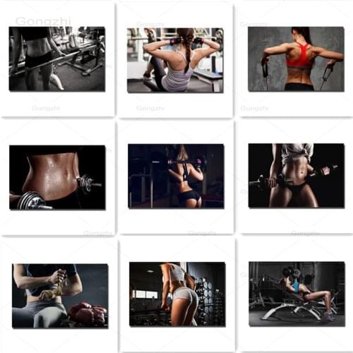 Sexy Bodybuilding Girl Fitness Sports Posters Gym Motivational Canvas Painting and Prints Cuadros Modern Wall Art Pictures Decor