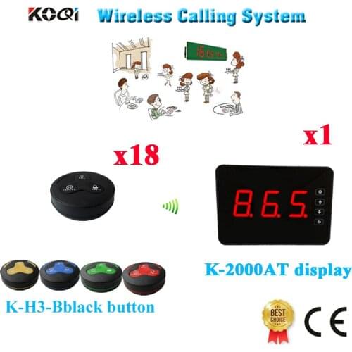 Table Service Bell System Most Fashion Long Range Distance 433.92MHZ Restaurant Wireless Button Set(1 display+18 call button)