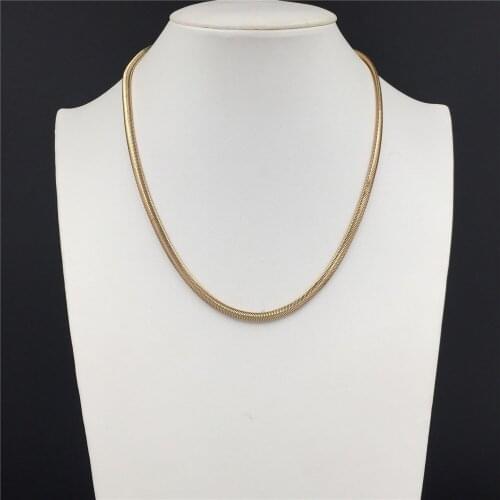 High Quality Trendy Gold Color Plating Snake Chain Necklace For Women Girl Gorgeous Chic Elegant Pretty Casual Jewelry Accessory