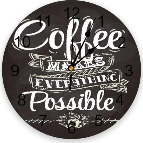 Coffee Signboard Art Text 3D Wall Clock Modern Design Brief Living Room Decoration Kitchen Clock Art Wall Watch Home Decor