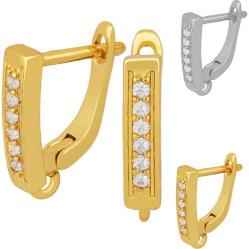 OCESRIO Handmade Bead Small Strip Zircon Earrings Hooks For Women With Stone Crystal Bohemian Hollow out Boho Jewelry erha043