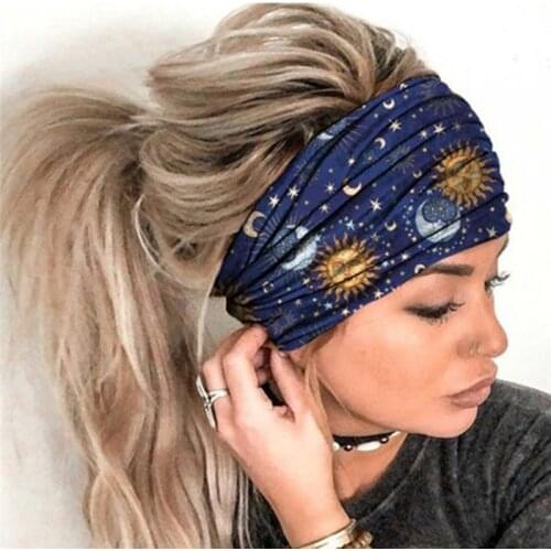2020 Lady Headdress Vintage Cross Headdress Headpiece Stretch Turban Hair Accessories Yoga Run For Women Striped Hair Band