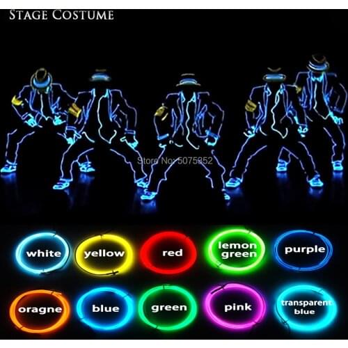 10 Colors Options Dance Costume Supplies Jazz Led Costume Halloween Cosplay EL Costume Neon Led Light Cool