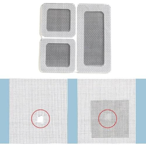 4pcs Broken Holes Anti Mosquito Fly Bug Insect Repair Screen Wall Patch Stickers Screen Repair Tape Patch Self-adhesive Net Mesh