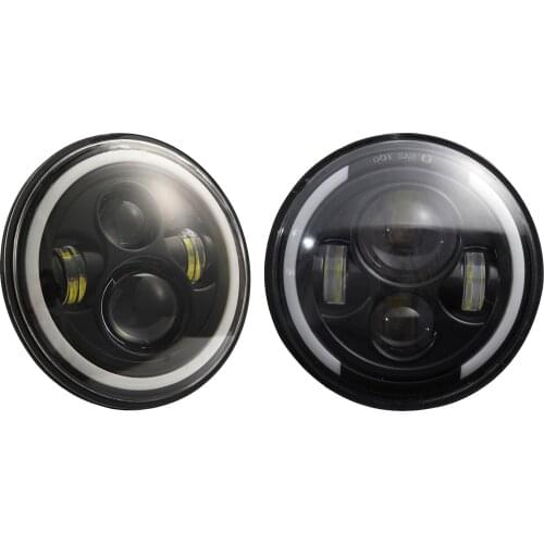 Angel Eyes 7' Round Headlights High/Low Beam for Jeep Wrangler JK Hummer