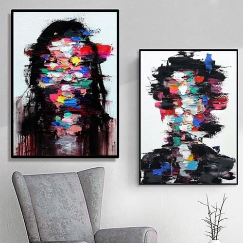 Abstract Figure Canvas Painting Modern Colorful Man Wall Art Print Posters Abstract Panel Canvas Art for Living Room Decoration