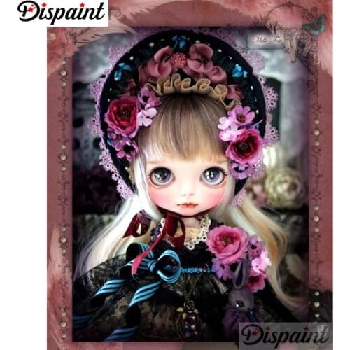 Dispaint Full Square/Round Drill 5D DIY Diamond Painting "Cartoon girl scenery" Embroidery Cross Stitch 5D Home Decor A11693