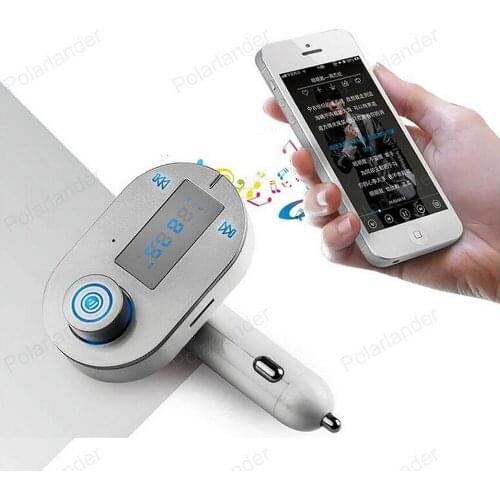 Wireless TF card Mp3 Player Fm Transmitter HandsFree Bluetooth Car Kit A2DP USB Charger