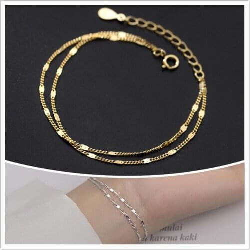 Charms Silver Plated Bracelets For Girls Jewelry Fashion Gold Chain Double Layer Bracelet Women Party Accessories Female