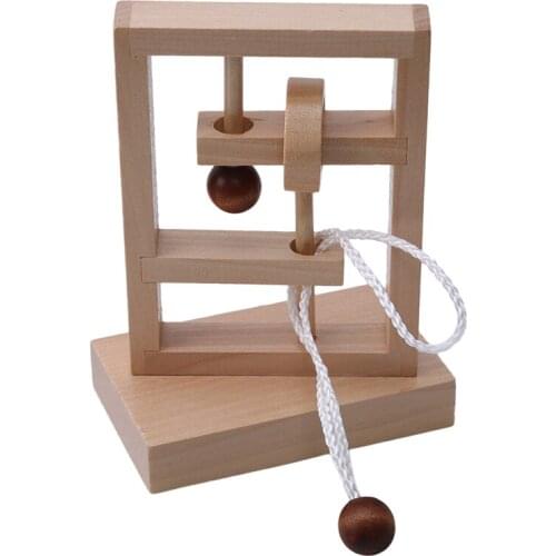 Wooden Stereo Desktop Novelty Educational Toy Space Thinking Solution Rope Threading Solution Set Escape