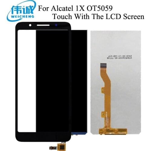 For Alcatel 1X 5059D 5059A 5059I 5059X 5059Y OT5059 LCD Screen With Touch Screen Glass Digitizer Replacement Sensor LCD