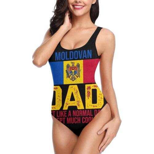 Women 2021 sexy Bikinis Moldovan Dad Moldova Flag For Fathers Day Women Swimsuit One Piece swimsuit R333 Beach wear For Women