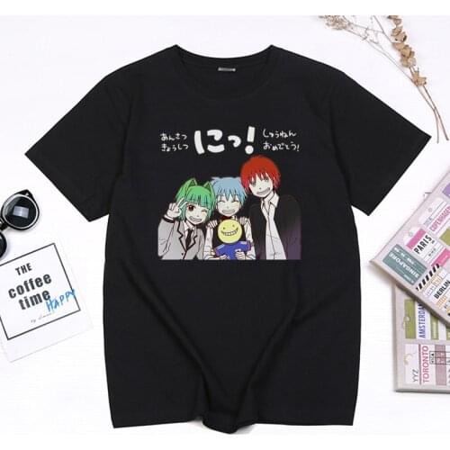 Funny Cartoon Assassination Classroom T Shirt Men Harajuku Anime Tshirt Short Sleeve O Neck Vintage Fashion Unisex Tops Tees