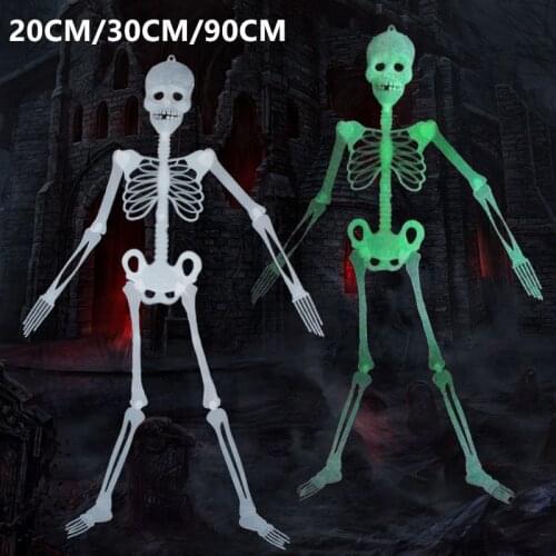 Halloween Horror Luminous Movable Skull Skeleton Halloween Props Glow Evil Party Favors halloween eve Scary Halloween Decoration
