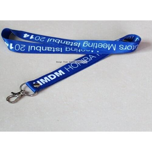 Custom Size 110*20mm logo blue sublimation polyester Key Lanyard or Exhibition Meeting&work Lanyards Printing ID Badge Holders