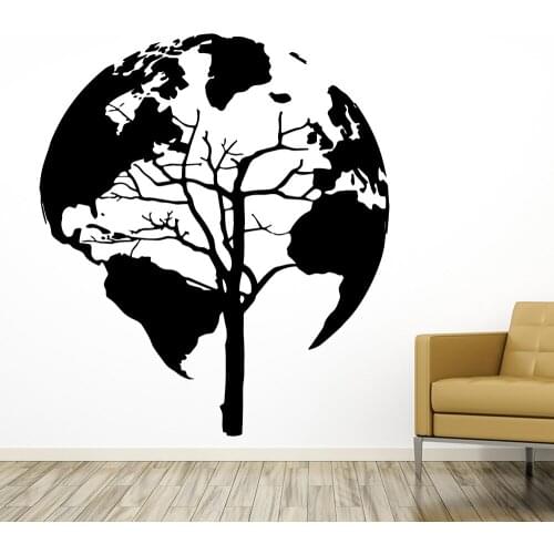World Map Wall Sticker Tree Pvc sticker for bedroom Decor Diy Pvc Home livingroom Decoration Accessories