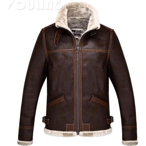 Brown mens leather jacket motorcycle short coat men jackets faux fur clothes personalized jaqueta de couro street autumn winter