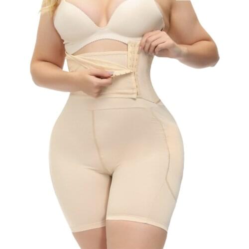Womens Shapewear Firm Control Seamless Padded Thigh Slimmer High Waist Panties Hip Pads Enhancer Butt Lifter Short Booster