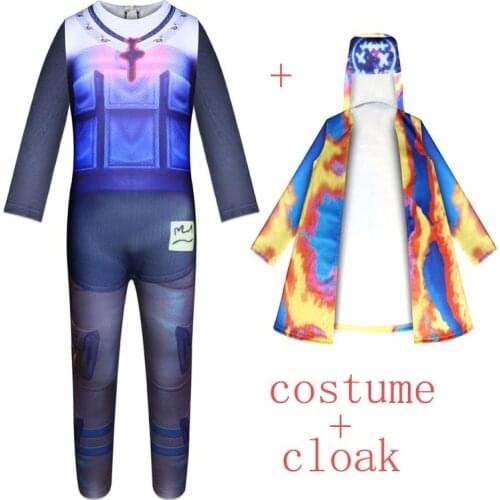 Halloween Costume for Kids Game Character Cosplay Childrens Rave Party Clothing Set with Jackets Back Zipper Bodysuit for Boys