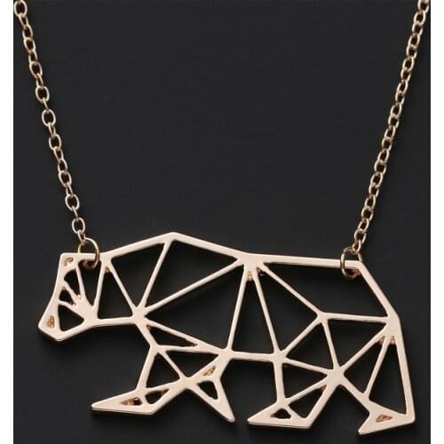 Hotsale Bear Necklace Polar Bear jewelry Hollow Out Animal Necklace & Pendants Party Accessories
