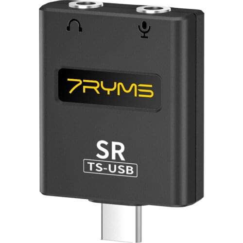 Multi-functinal USB Audio Adapter External Sound Card Type-C Plug&3.5mm Headphone&Microphone Ports for Smartphone Live Streaming