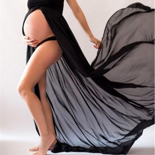 Fashion Maternity Photography Props Maternity Gown Pregnant Clothes Maxi Chiffon Dress Photography Maternity Dress Studio Props
