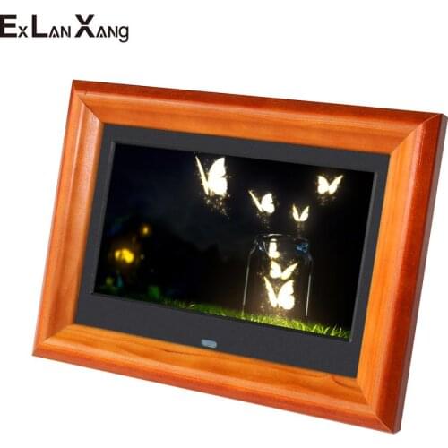 7 Inch HD Picture Multimedia Player MP3 MP4 Alarm Clock Gift Wooden Digital Photo Frame