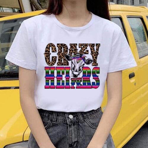 Newly women t-shirt Cartoon funny cute Cows print t shirt femme Harajuku kawaii summer tops tee shirt femme tumblr clothes