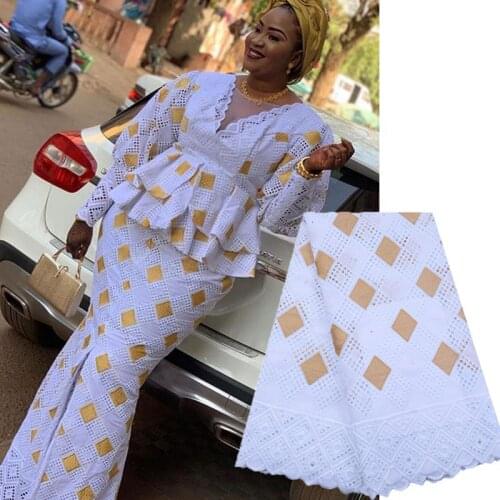 New Arrivals Swiss Voile Lace In Switzerland High Quality African Dry Lace Fabric 100%Punch Holes Cotton Lace For Party SewA1754