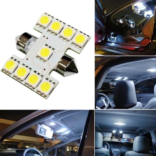 New Style High Quality 31mm 5050SMD 9LED Car Auto Festoon Dome Interior Map Lights Double Sharp Lamp for DC 12V White #280243