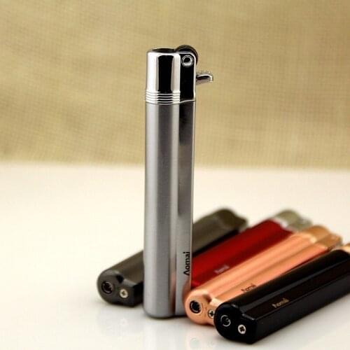 Personalized Creative Metal Long Grinding Wheel Open Flame Lighter Smoking Accessories for Weed Regalos Para Hombre Originales