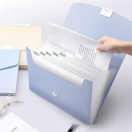 5/13 Grids Portable Organ File Folder A4 Paper Folder Multifunctional Organizer Storage File Folder Office Stationery Supplies