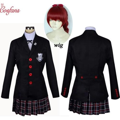 Halloween Dress Persona 5 Makoto Nijima Cosplay Costumes Women School Uniform For women Girls Costume and wig top skirt coat