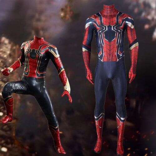 Advanced Version Movie Dark color costume 3D Print Spandex Homecoming Costume Bodysuit Halloween cosplay Jumpsuit