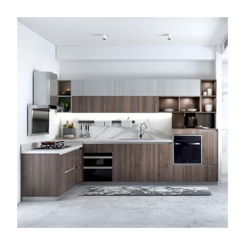 Professional manufacturer kitchen cabinets made in china, wood grain cabinets