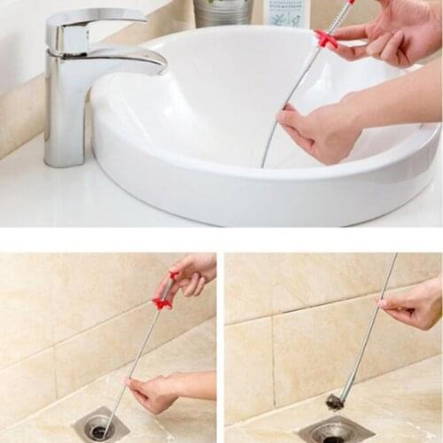 Bathroom Kitchen Spring Sewer Dredging Tool Bendable Sink Tub Toilet Hair Filter Pipe Clean Hook Dredging Tools