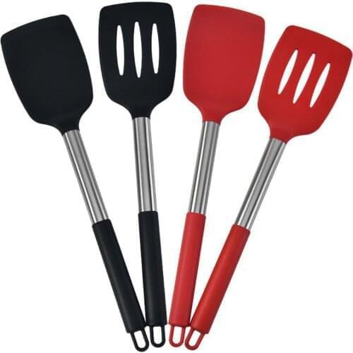 Silicone Spatula w Heavy Duty Kitchen Turner Cooking Baking Flipping Grilling Frying Pancake Spatula