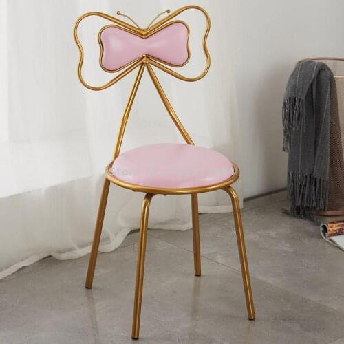 Nordic ins net red dressing stool manicure chair makeup stool modern minimalist bow girl heart dressing table stool