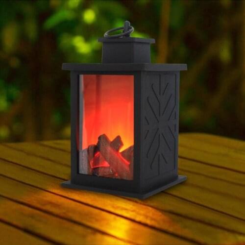 LED Night Light Charcoal Flame Table Lamp Battery-powered Creative Home Decoration LED Bedside Lamp Bedroom Decor