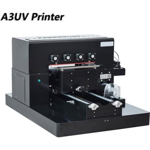 High Quality A3 Size LED UV Printer Flatbed 6 Colors Water Air System Leather CD phone Case Windows USB UV Printers