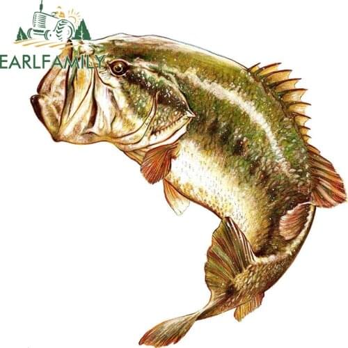 EARLFAMILY 13cm x 12.8cm for Cat Fish Creative Car Sticker Anime Decals Fashion Occlusion Scratch Waterproof Vinyl Decoration