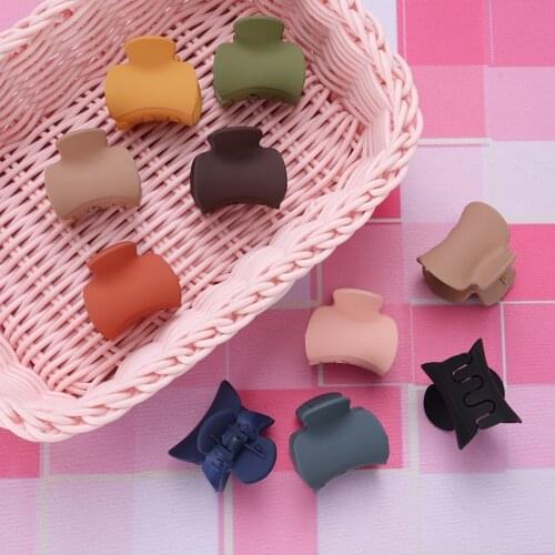 1PCS New Mini Solid Color Geometric Acrylic Hairpins Hair Clips Crab for Women Girl Clamp Hair Accessorie Headwear Styling Tools