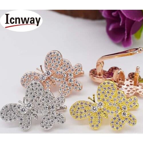 Rhinestone inlay Gold&silver Plated Clasps 19*24mm 2rows toggle clip For DIY bracelet necklace Free shipping wholesale