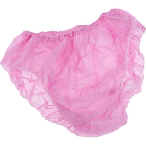 100Pcs Women Breathable Disposable Panties Briefs Set for Spa Travel White+Pink