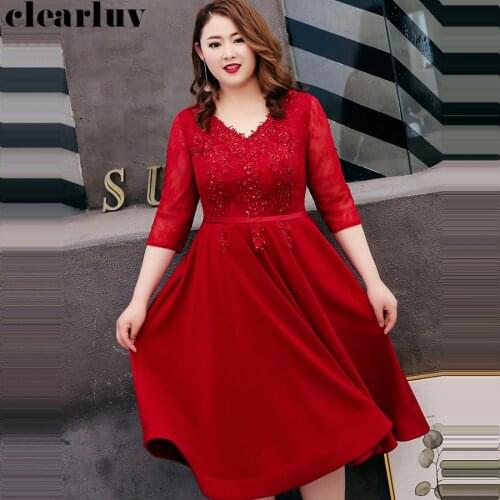 Prom Dress Three Quarter Sleeve Vestidos De Gala V-neck Burgundy Dresses Women Party Night 2019 Plus Size Lace Up Prom Gown T096